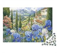 Jigsaw A Field Full of Blue Irises Puzzle 1000 Pieces Adults Scenery Men Women Educational Games Challenging 52x38cm/1000pcs