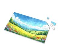 Jigsaw A Vibrant Meadow With Colorful Flowers Under A Bright Blue Sky. Picture Puzzle Spot It Game For Kids Games For Kids 8-12(500PCS)