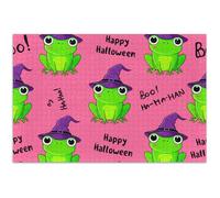 Jigsaw Adult Puzzles 1000 Pieces Cute Green Frogs Eyes Wizard Pink White Elephant Party Gifts Fun Art Puzzle Flower Animal Print, 29.5x19.7 Inch