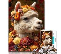 Jigsaw Alpaca Art Jigsaws Puzzles 1000 Pieces for Teenagers Gifts,Fun Activity for Home, Rainy Days Toys, Birthday Gifts 26x38cm
