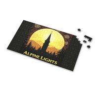Jigsaw Alpine Lights: A Serene Sunset Through Nature'S Frame Picture Puzzle Puzzle Board Puzzle Books For Adults(1000PCS)