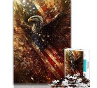 Jigsaw American Flag Eagle 1000 Piece Jigsaw Puzzle for Adults Teens,Challenging Game And Family Play Parent-child Interaction 50x75cm