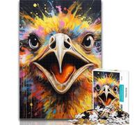 Jigsaw Animal Art Ostrich Jigsaws Puzzles 1000 Pieces for Adults Gifts,Birthday Gift Idea for Adults, Family Game And Hobby 26x38cm