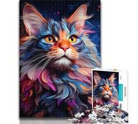 Jigsaw Animal Cat Colourful Jigsaw Puzzles for Teenagers 1000 Pieces,for Educational Game Challenge Toy Unique Home Decor And Gifts 26x38cm