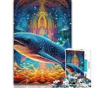 Jigsaw Animal Colourful Whale Puzzles for Adults And Teenagers,Challenging Difficult with Fully Interlocking Randomly Shaped Pieces 26x38cm