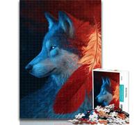 Jigsaw Animal Wolf Art Puzzles for Adults And Teenagers,Challenging Difficult with Fully Interlocking Randomly Shaped Pieces 26x38cm