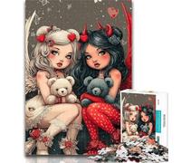 Jigsaw Anime Evil Girl Jigsaws Puzzles 1000 Pieces for Teenagers Gifts,Fun Activity for Home, Rainy Days Toys, Birthday Gifts 26x38cm