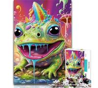 Jigsaw Art Animal Frog 1000 Piece Jigsaw Puzzles for Adults,Toys Educational Games Stress Relieving Unique Home Decor And Gifts (38x26cm)