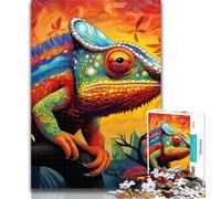 Jigsaw Art Chameleon Jigsaw Puzzles 1000 Pieces for Adults Teens,is Ideal As A Gift for The Whole Family Suitable for And 14 75x50cm