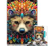 Jigsaw Art Hedgehog Jigsaw Puzzles for Teenagers 1000 Pieces,for Educational Game Challenge Toy Unique Home Decor And Gifts 26x38cm