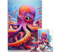 Jigsaw Art Octopus Jigsaw Puzzles for Teenagers 1000 Pieces,for Educational Game Challenge Toy Unique Home Decor And Gifts 26x38cm
