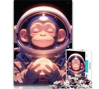 Jigsaw Astronaut Monkey Jigsaw Puzzles for Teenagers 1000,Learning Educational Toys Family Games Enhance Love between Couples 26x38cm