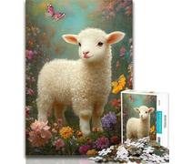 Jigsaw Baby Sheep 1000 Piece Jigsaw Puzzles for Adults & Teens,Learning Educational Toy for Is Ideal As A Gift for The Whole Family 26x38cm