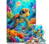 Jigsaw Baby Turtle Puzzles for Adults And Teenagers,Challenging Difficult with Fully Interlocking Randomly Shaped Pieces (26x38cm)
