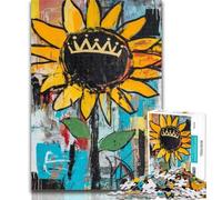 Jigsaw Basquiat-style Sunflowers 1000 Piece Jigsaw Puzzles for Adults & Teens,Learning Educational Toy for Is Ideal As A Gift for The Whole Family 50x75cm