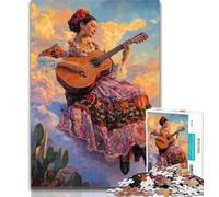 Jigsaw Beautiful Mexican Woman Puzzles for Adults And Teenagers,Challenging Difficult with Fully Interlocking Randomly Shaped Pieces 50x75cm