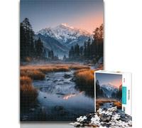 Jigsaw Beautiful Mountains And Lakes Jigsaws Puzzles 1000 Pieces for Teenagers Gifts,Fun Activity for Home, Rainy Days Toys, Birthday Gifts 26x38cm
