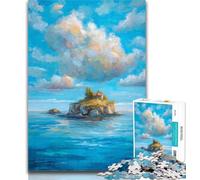 Jigsaw Beautiful Pink Sky Oil Painting Puzzles for Adults And Teenagers,Challenging Difficult with Fully Interlocking Randomly Shaped Pieces 26x38cm