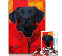 Jigsaw Black Labrador Adult Jigsaws 1000 Pieces Difficult,Decompressing Intellectual Educational Toy Secret Santa Gifts 50x75cm
