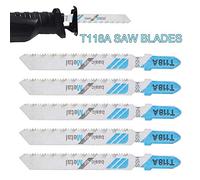 Jigsaw Blades MASO 5 PCS T118A T-Shank Jig Saw Blade Universal Jig Blade Assortment for Cutting Metal Wood PVC and More - fit Bosch, Dewalt, Hitachi, Makita, Festool etc