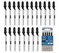 Jigsaw Blades T Shank 20PCS T101AO with Case, Compatible with Dewalt Bosch Black and Decker Jig Saw Blades Set for Wood, 3 in. 20 TPI Curved & Scrolling Fine Finish Cuts