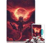 Jigsaw Blood Moon Dragon 1000 Pieces Jigsaw Puzzle for Adults& Teens,Educational Games Home Decoration Deal As Gifts for The Whole Family 26x38cm