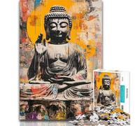 Jigsaw Buddha Graffiti Jigsaws Puzzles 1000 Pieces for Teenagers Gifts,Fun Activity for Home, Rainy Days Toys, Birthday Gifts 50x75cm