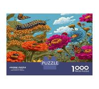 Jigsaw Butterflies over Vibrant Wildflowers Puzzle Fun Challenge Educational Toy, Home Decoration Challenging, Great Gift Adults 52x38cm/1000pcs