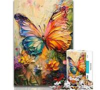Jigsaw Butterfly Oil Painting Puzzles for Adults Teens 1000 Pieces,Educational Games Home Decoration Artists Collection, Fine Art 26x38cm
