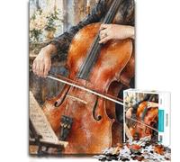 Jigsaw Cello Musician Flowers 1000pcs (70x50cm) Adult Puzzle | For relaxed weekends: Adult jigsaw puzzle with 1000 pieces offers a break from digital entertainment.