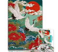Jigsaw Chinese Style Red-crowned Crane 1000 Piece Jigsaw Puzzles for Adults & Teens,Learning Educational Toy for Is Ideal As A Gift for The Whole Family (26x38cm)