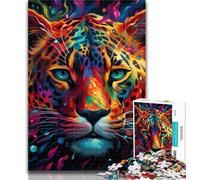 Jigsaw Colorful Art Jaguar 1000 Piece Jigsaw Puzzles for Adults,Toys Educational Games Stress Relieving Unique Home Decor And Gifts 26x38cm