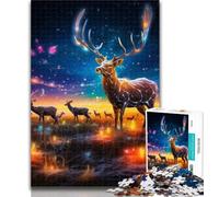 Jigsaw Colourful Art Deer Jigsaw Puzzles for Teenagers 1000 Pieces,for Educational Game Challenge Toy Unique Home Decor And Gifts 75x50cm