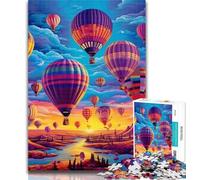Jigsaw Colourful Hot Air Balloons Jigsaw Puzzles for Teenagers,with Fully Interlocking Randomly Shaped Pieces for And 14 Years Old 50x75cm