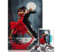 Jigsaw Couple Dancing Oil Painting 1000 Piece Jigsaw Puzzles for Adults,Toys Educational Games Stress Relieving Unique Home Decor And Gifts (38x26cm)