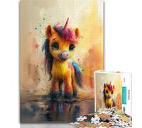Jigsaw Cute Baby Pony Jigsaws Puzzles 1000 Pieces for Adults Gifts,Birthday Gift Idea for Adults, Family Game And Hobby 50x75cm