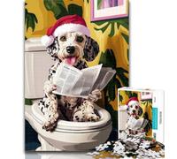 Jigsaw Dalmatian on The Toilet 1000 Piece Jigsaw Puzzle for Adults Teens,Wall Decoration Unique Birthday And Xmas Gifts Suitable for And 14 26x38cm