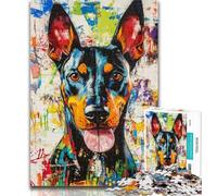Jigsaw Doberman Pinscher 1000 Pieces Jigsaw Puzzle for Adults& Teens,Educational Game for Birthday, Chrismas for Ages 14+ 26x38cm