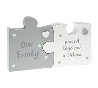 Jigsaw Double Plaque - Our Family pieced together with love