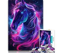 Jigsaw Dreamy Purple Horse Jigsaw Puzzle 1000 Pieces for Adults,Toys Educational Games Stress Relieving Artists Collection, Fine Art 50x75cm