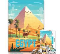 Jigsaw Egypt Pyramids Travel Jigsaw Puzzles for Teenagers 1000 Pieces,for Educational Game Challenge Toy Unique Home Decor And Gifts 26x38cm