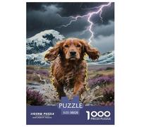 Jigsaw English Cocker Spaniel 1000 Pieces Challenge Game for Adults,Ocean Storm Impossible Jigsaw Puzzles 1000 Piece Educational Games for Adults Or Families 38x26cm/1000pcs