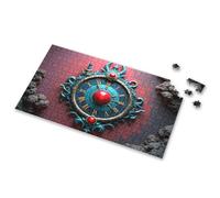 Jigsaw Fantasy Clock With Red Gemstones Against A Pink Background Picture Puzzle 1000 Piece Puzzles Toddler Puzzles(1000PCS)