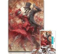 Jigsaw Fantasy Mexican Skeleton Couple Jigsaw Puzzle 1000 Pieces for Adults,Decompressing Intellectual Educational Toy Great Gifts And Toys 26x38cm