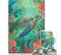 Jigsaw Fantasy Turtle 1000 Piece Jigsaw Puzzles for Adults,Stress Reliever Difficult Challenge Enhance Love between Couples 50x75cm