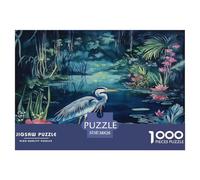 Jigsaw Fantasy Wetland Heron 1000 Pieces Challenge Toy for Adults,Magical Forest Impossible Jigsaw Puzzles 1000 Pieces Educational Game 38x26cm/1000pcs