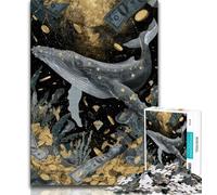 Jigsaw Fantasy Whale 1000 Piece Jigsaw Puzzles for Adults,Stress Reliever Difficult Challenge Enhance Love between Couples (50x75cm)