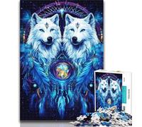 Jigsaw Fantasy Wolf Jigsaw Puzzle 1000 Pieces for Adults,Toys Educational Games Stress Relieving Artists Collection, Fine Art 50x75cm