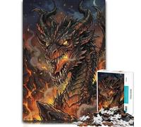 Jigsaw Fierce Dragon Breathing Fire 1000pcs (38x26cm) Adult Puzzle | Choose a gift idea for puzzle lovers for December evenings for a rewarding break.