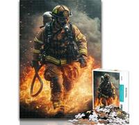 Jigsaw Firefighter 1000 Pieces Jigsaw Puzzle for Adults& Teens,Educational Games Home Decoration Deal As Gifts for The Whole Family 26x38cm